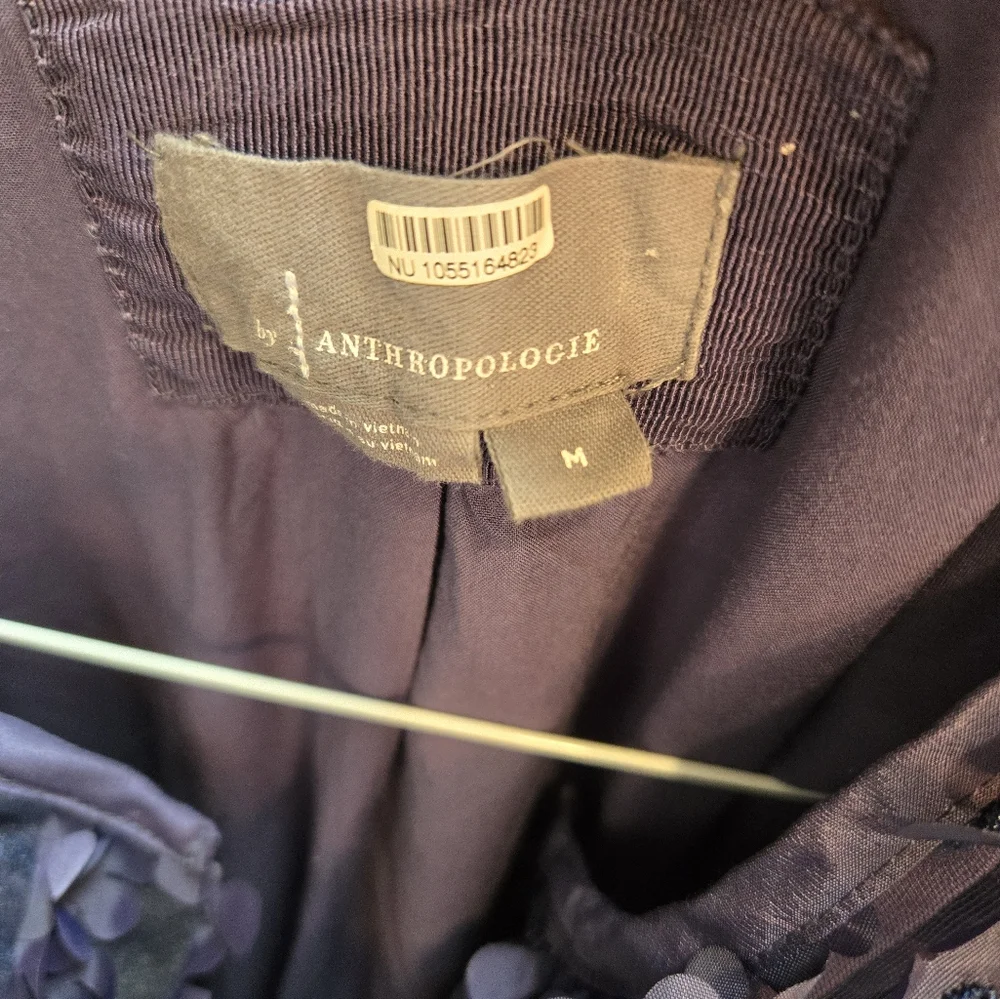 Anthropologie Somerset Mini Dress Floral Applique - Picture 3 of 3